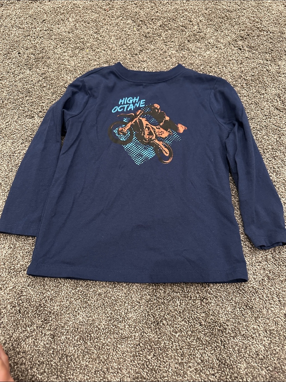 Carter's Navy Long-Sleeve 'High Octane' Motorcycle Tee